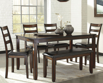 Ocala Furniture Outlet - Ashley Furniture - Coviar Dining Room - Dining Room Table Set (6/CN) / Brown - D385-325