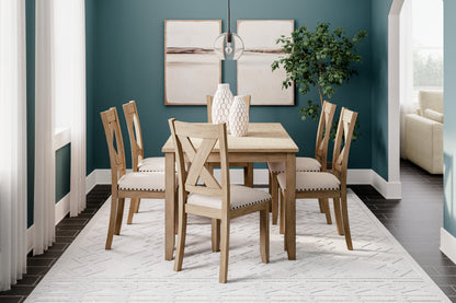 Ocala Furniture Outlet - Ashley Furniture - Sanbriar Dining Room - RECT DRM Table Set (7/CN) / Light Brown - D393-425