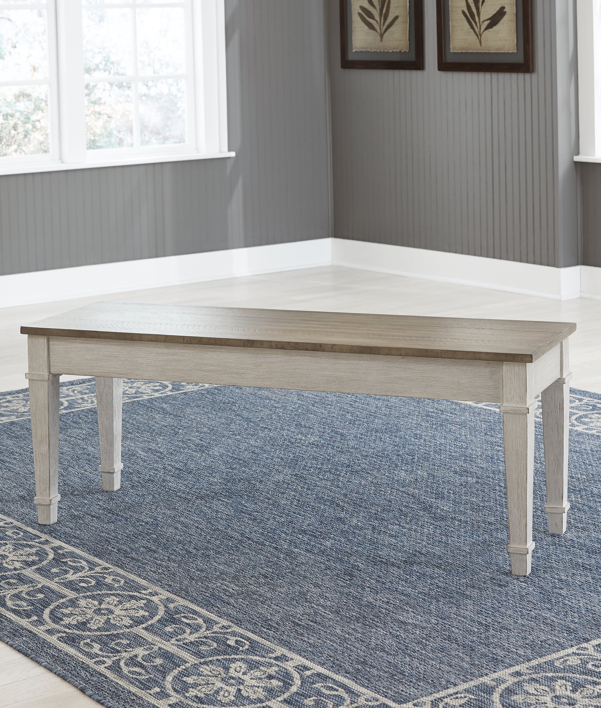 Ocala Furniture Outlet - Ashley Furniture - Skempton Dining Room - Storage Bench / White/Light Brown - D394-00