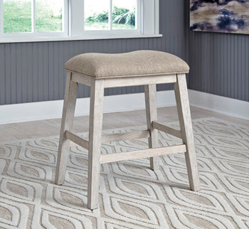 Ocala Furniture Outlet - Ashley Furniture - Skempton Dining Room - Counter Height Bar Stool (Set of 2) / White/Light Brown - D394-024X2