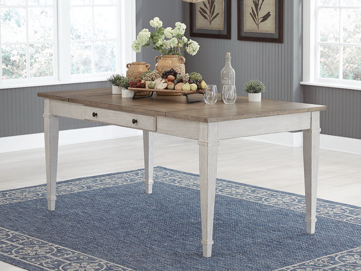 Ocala Furniture Outlet - Ashley Furniture - Skempton Dining Room - RECT DRM Table w/Storage / White/Light Brown - D394-25