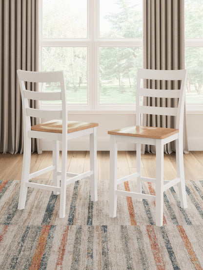 Ocala Furniture Outlet - Ashley Furniture - Gesthaven Dining Room - Counter Height Barstool (Set of 2) / Natural/White - D398-124X2