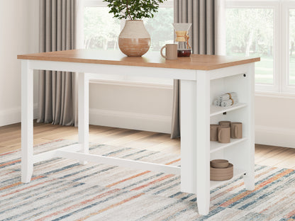 Ocala Furniture Outlet - Ashley Furniture - Gesthaven Dining Room - RECT Dining Room Counter Table / Natural/White - D398-13