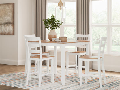 Ocala Furniture Outlet - Ashley Furniture - Gesthaven Dining Room - DRM Counter Table Set (5/CN) / Natural/White - D398-223