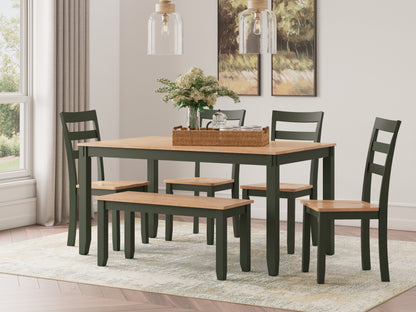 Ocala Furniture Outlet - Ashley Furniture - Gesthaven Dining Room - Dining Room Table Set (6/CN) / Natural/Green - D401-325
