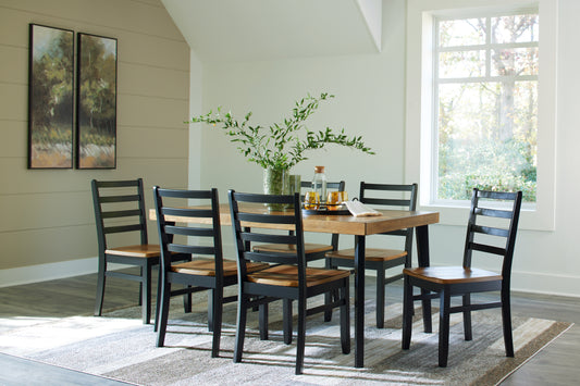 Ocala Furniture Outlet - Ashley Furniture - Blondon Dining Room - RECT DRM Table Set (7/CN) / Brown/Black - D413-425
