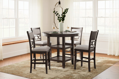 Ocala Furniture Outlet - Ashley Furniture - Langwest Dining Room - DRM Counter Table Set (5/CN) / Brown - D422-223
