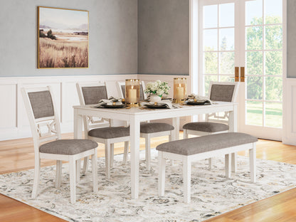 Ocala Furniture Outlet - Ashley Furniture - Erinberg Dining Room - Dining Room Table Set (6/CN) / Antique White - D423-325