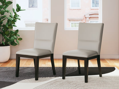 Ocala Furniture Outlet - Ashley Furniture - Glinari Dining Room - Dining Chair  (Set of 2) / Taupe/Black - D476-01X2