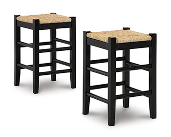 Ocala Furniture Outlet - Ashley Furniture - Mirimyn Dining Room - Bar Height Bar Stool (Set of 2) / Teal - D508-330X2