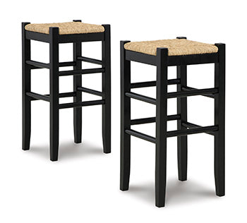 Ocala Furniture Outlet - Ashley Furniture - Mirimyn Dining Room - Bar Height Bar Stool (Set of 2) / Black - D508-130X2