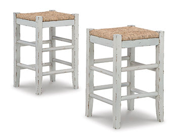 Ocala Furniture Outlet - Ashley Furniture - Mirimyn Dining Room - Counter Height Bar Stool (Set of 2) / White - D508-224X2
