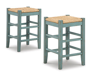 Ocala Furniture Outlet - Ashley Furniture - Mirimyn Dining Room - Counter Height Bar Stool (Set of 2) / Teal - D508-324X2