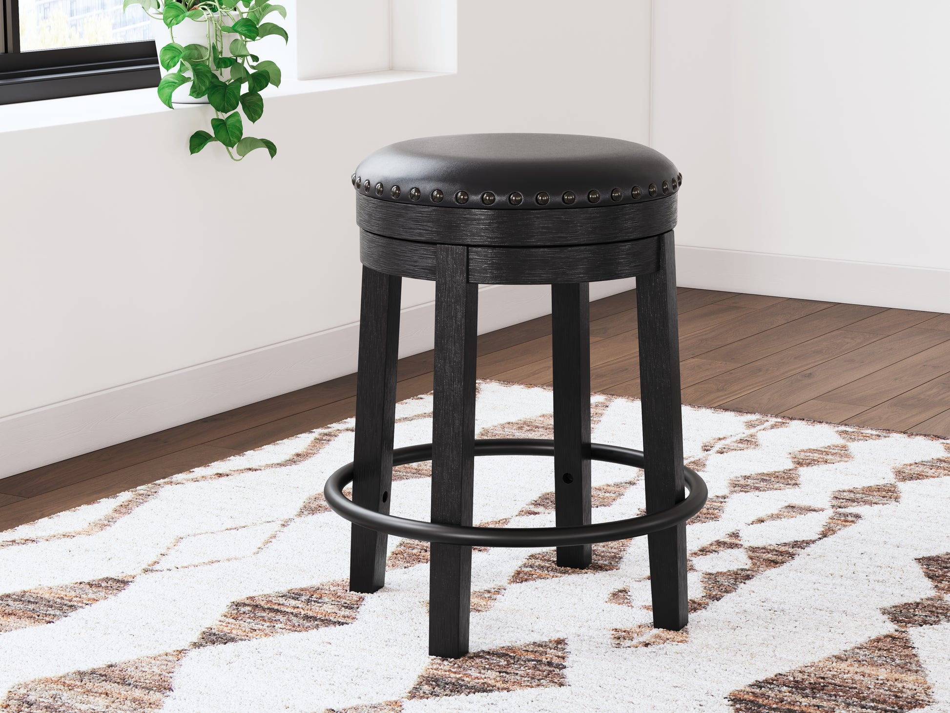 Ocala Furniture Outlet - Ashley Furniture - Valebeck Dining Room - UPH Swivel Stool (1/CN) / Black - D546-824