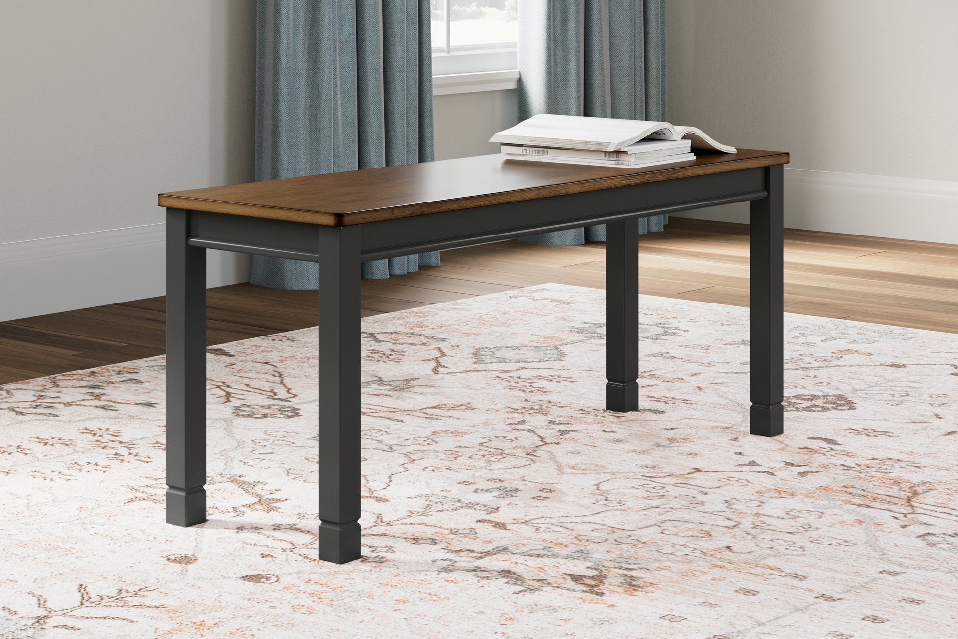 Ocala Furniture Outlet - Ashley Furniture - Owingsville Dining Room - Large Dining Room Bench / Black/Brown / 42"W x 14"D x 18"H - D580-00