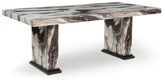 Ocala Furniture Outlet - Ashley Furniture - Jeshina Dining Table - Dining Table / Dark Brown/Beige - PCD581D4