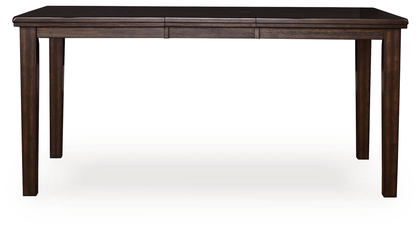 Ocala Furniture Outlet - Ashley Furniture - Haddigan Dining Room - DRM Counter Butterfly EXT TBL / Dark Brown - D596-32