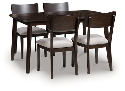 Ocala Furniture Outlet - Ashley Furniture - Mallenette Dining Table and 4 Chairs (Set of 5) - Dining Room Table Set (5/CN) / Merlot - PCD607-225