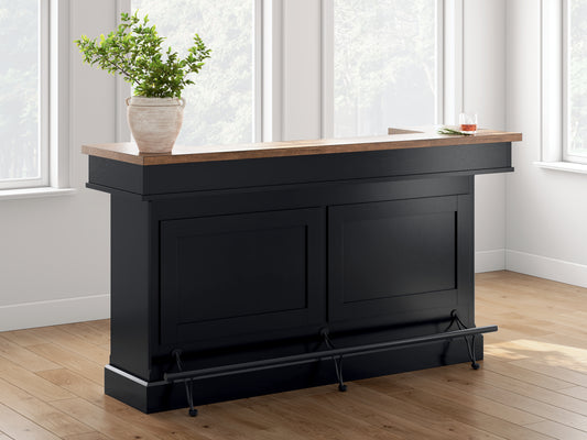 Ocala Furniture Outlet - Ashley Furniture - Wildenauer 78" Bar - Bar / Brown/Black - D634-65