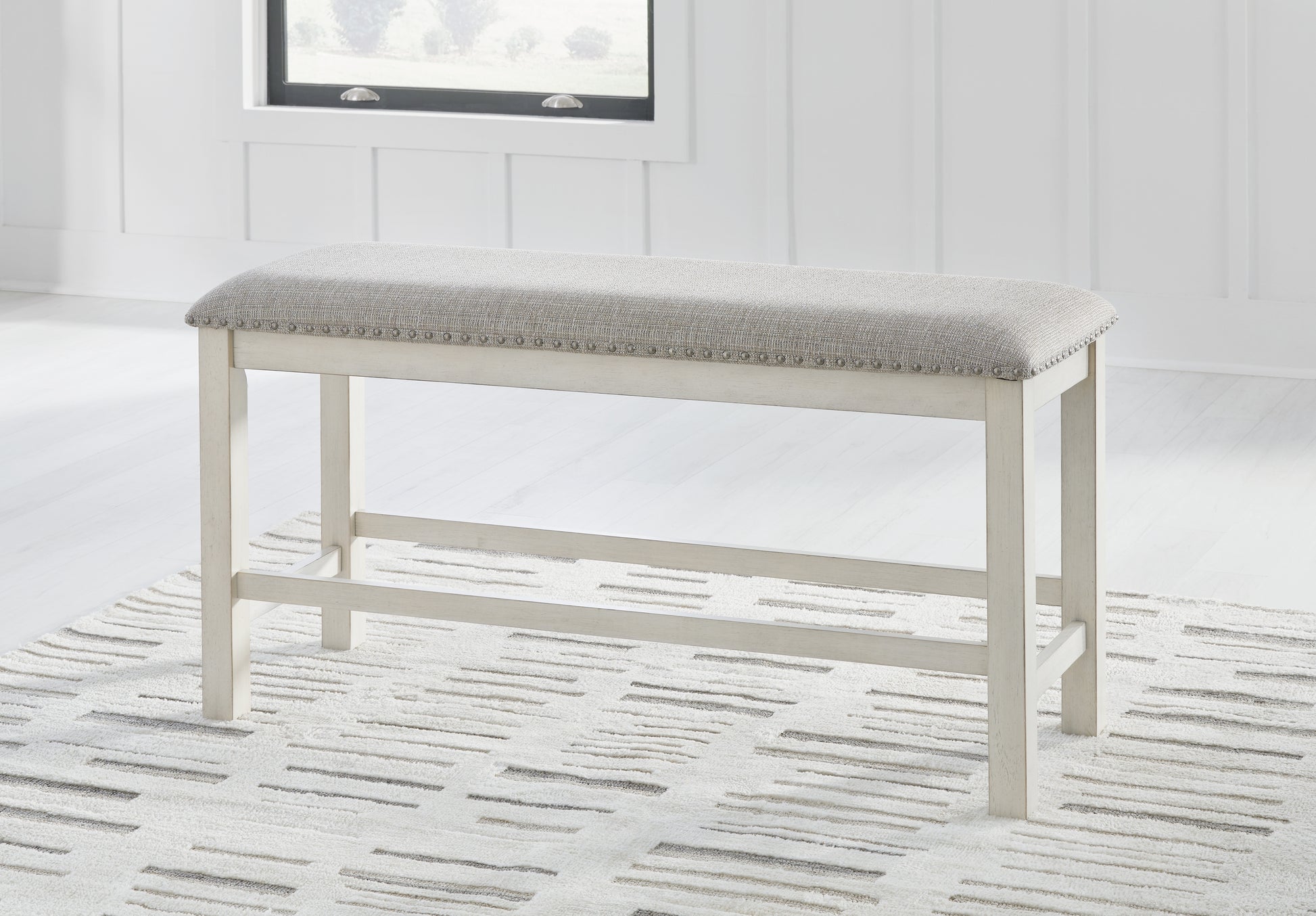 Ocala Furniture Outlet - Ashley Furniture - Robbinsdale Dining Room - Counter Height Dining Table / Antique White / 36"W x 72"D x 37"H - D642D7