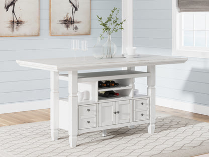 Ocala Furniture Outlet - Ashley Furniture - Robbinsdale Dining Room - Counter Height Dining Table / Antique White / 36"W x 72"D x 37"H - D642D7