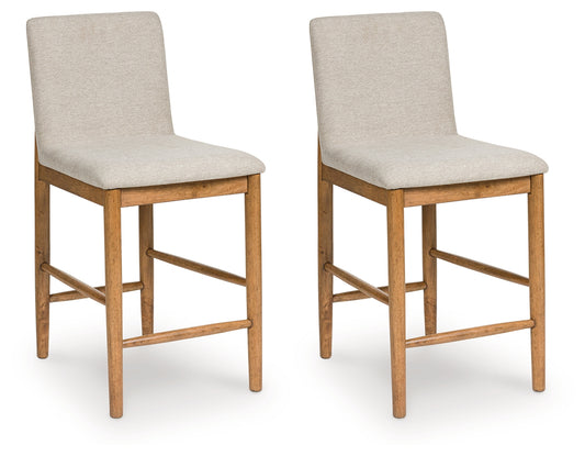 Ocala Furniture Outlet - Ashley Furniture - Isanti Dining Room - Counter Height Barstool (Set of 2) / Light Brown - D752-124X2