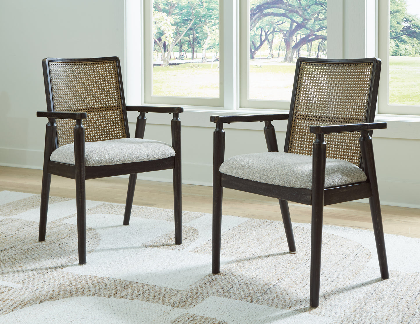 Ocala Furniture Outlet - Ashley Furniture - Galliden Dining Room - Dining Chair (Set of 2) / Black/Brown - D841-02AX2