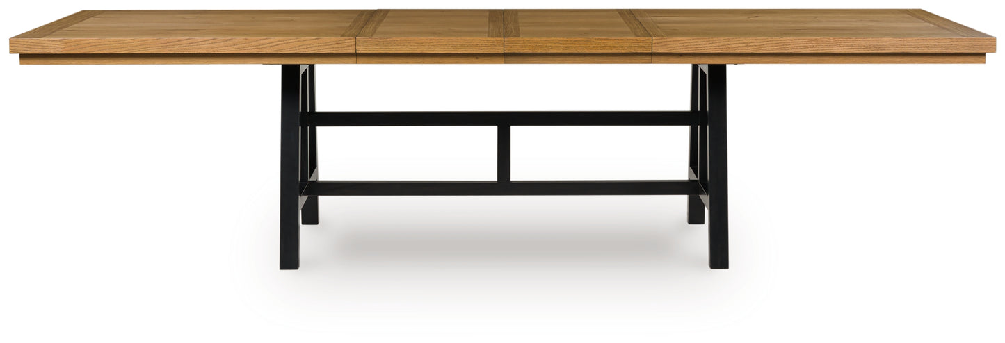 Ocala Furniture Outlet - Ashley Furniture - Galliden Dining Room - RECT Dining Room EXT Table / Black/Brown - D841-55