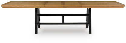 Ocala Furniture Outlet - Ashley Furniture - Galliden Dining Room - RECT Dining Room EXT Table / Black/Brown - D841-55
