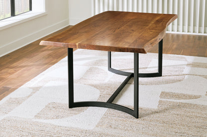 Ocala Furniture Outlet - Ashley Furniture - Fortmaine Dining Room - Rectangular Dining Room Table / Brown/Black - D872-25
