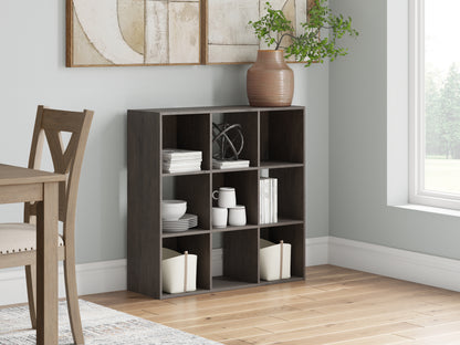 Ocala Furniture Outlet - Ashley Furniture - Piperton Nine Cube Organizer - Nine Cube Organizer / Charcoal - EA5514-3X3