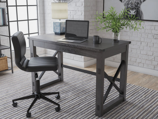 Ocala Furniture Outlet - Ashley Furniture - Freedan Office Desk - Home Office Desk / Grayish Brown - H286-26