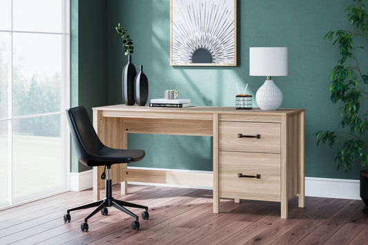 Ocala Furniture Outlet - Ashley Furniture - Battelle Office Desk - 60" Home Office Desk with Return / Tan - H3929H1
