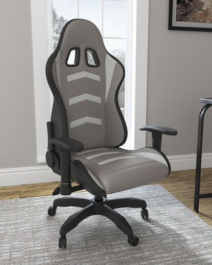 Ocala Furniture Outlet - Ashley Furniture - Lynxtyn Desk Chair - Home Office Swivel Desk Chair / White/Gray - H400-08A