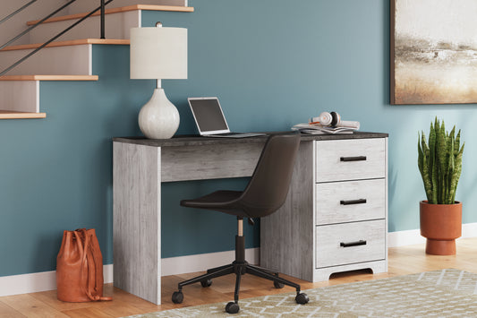Ocala Furniture Outlet - Ashley Furniture - Shawburn Office Desk - Home Office Desk / White/Dark Charcoal Gray - H4121-34