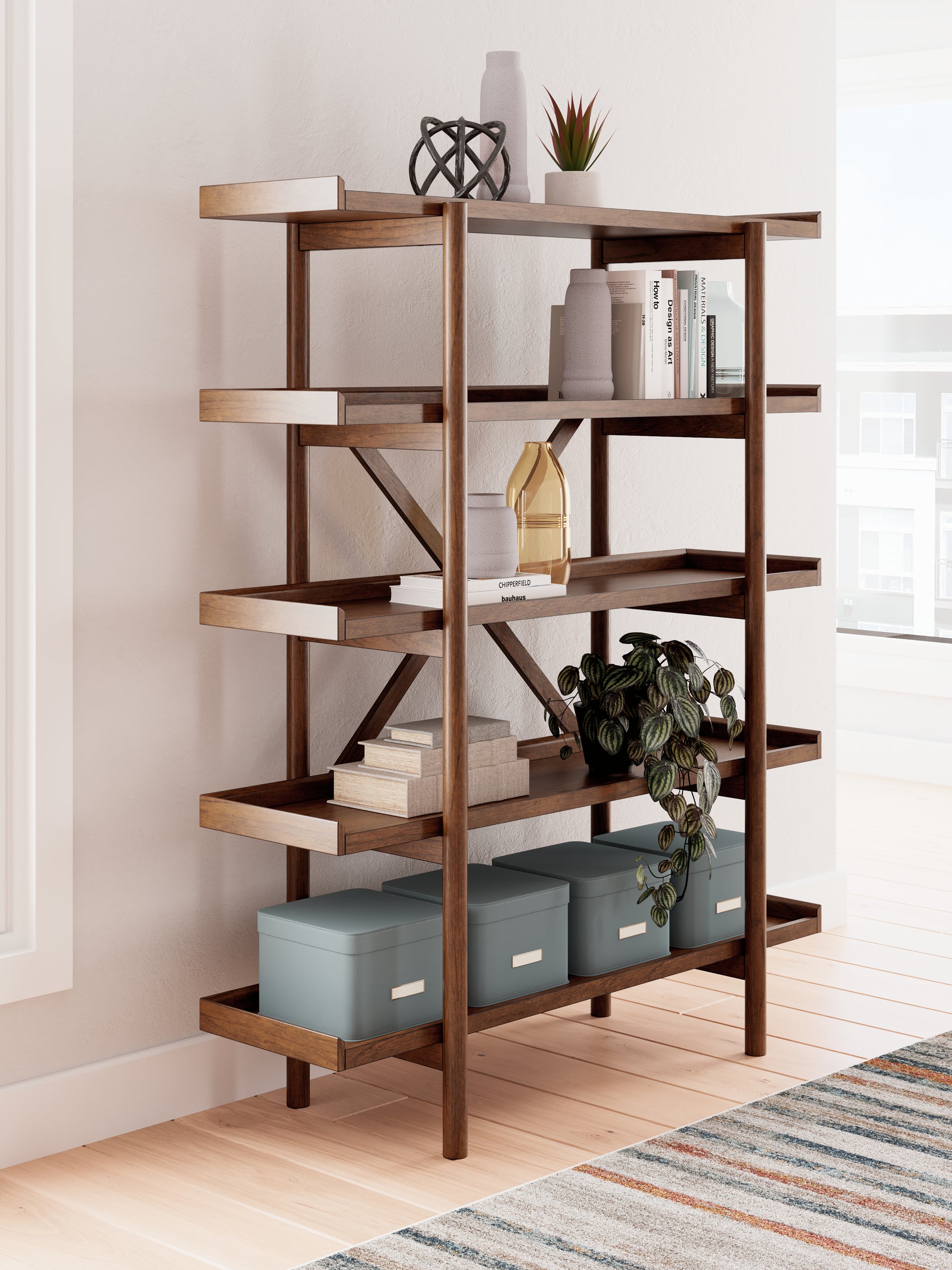 Ocala Furniture Outlet - Ashley Furniture - Lyncott Bookcase - Bookcase / Brown - H615-70