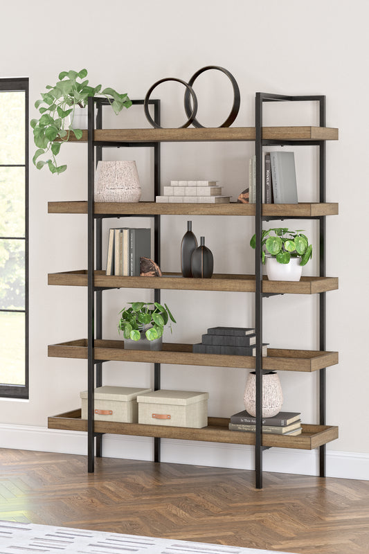 Ocala Furniture Outlet - Ashley Furniture - Montia Bookcase - Bookcase / Light Brown - H632-70