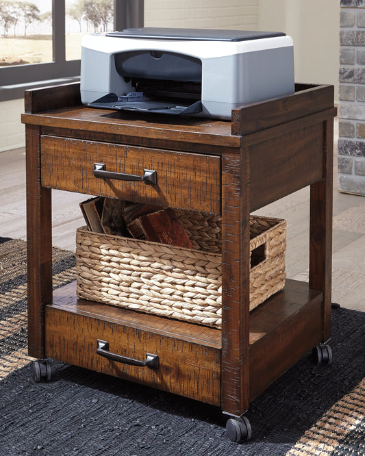 Ocala Furniture Outlet - Ashley Furniture - Baldridge Printer Stand - Printer Stand / Rustic Brown - H675-11