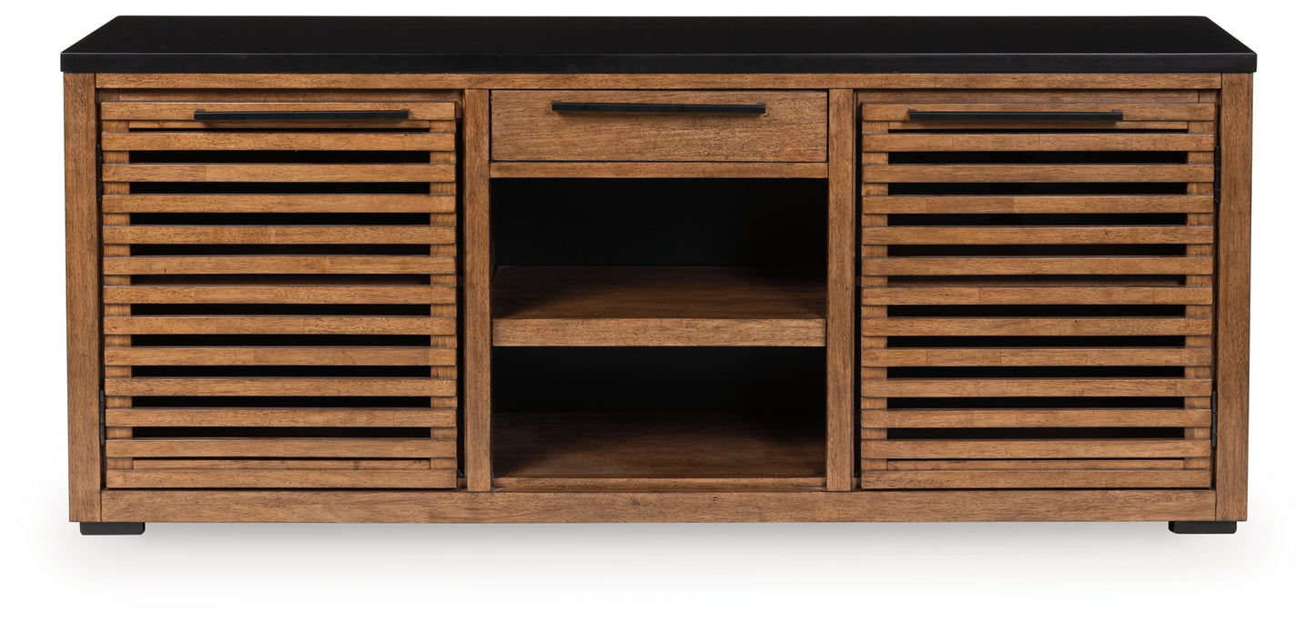Ocala Furniture Outlet - Ashley Furniture - Kallari Bookcase - Credenza / Warm Brown/Black - H737-60