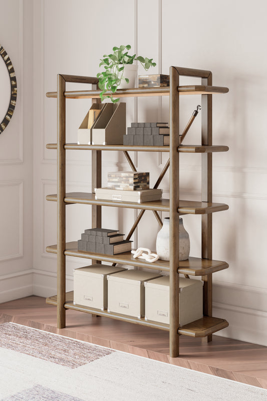 Ocala Furniture Outlet - Ashley Furniture - Roanhowe Bookcase - Bookcase / Brown - H769-70