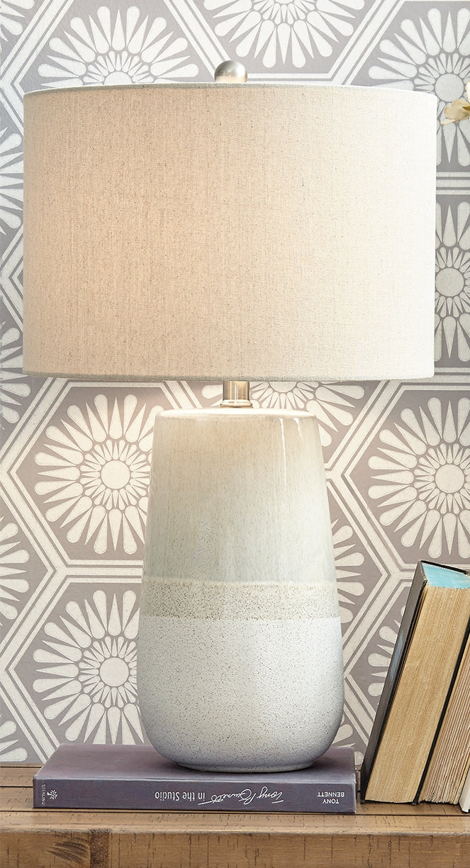 Ocala Furniture Outlet - Ashley Furniture - Shavon Lighting - Table Lamp (Set of 2) / Beige/White - L100724X2