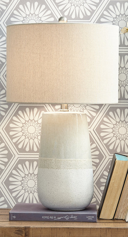 Ocala Furniture Outlet - Ashley Furniture - Shavon Lighting - Table Lamp (Set of 2) / Beige/White - L100724X2