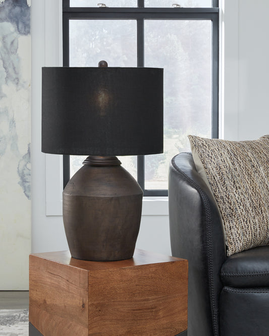 Ocala Furniture Outlet - Ashley Furniture - Naareman Lighting - 2-Piece Lamp Set / Metallic Black - L100804X2