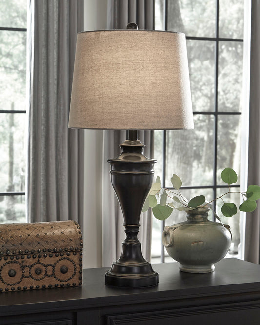 Ocala Furniture Outlet - Ashley Furniture - Darlita Lighting - Metal Table Lamp (Set of 2) / Bronze Finish - L204024