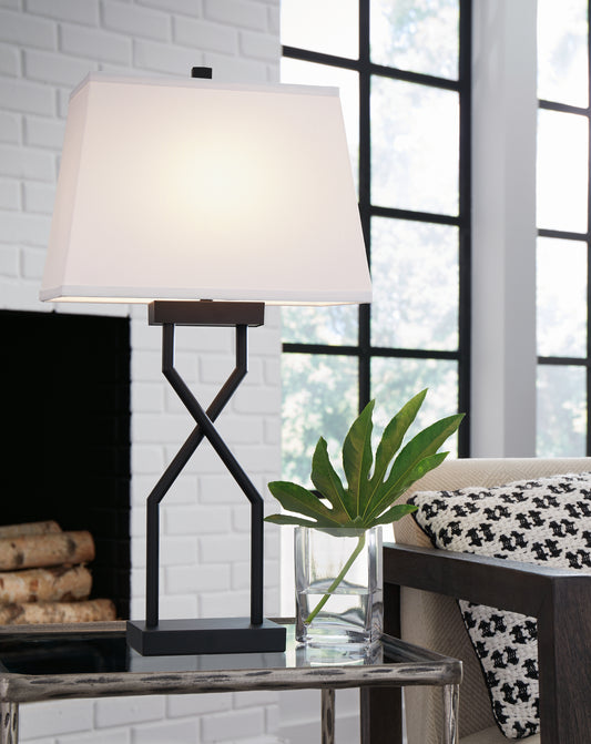 Ocala Furniture Outlet - Ashley Furniture - Brookthrone Lighting - Metal Table Lamp (Set of 2) / Black - L204514