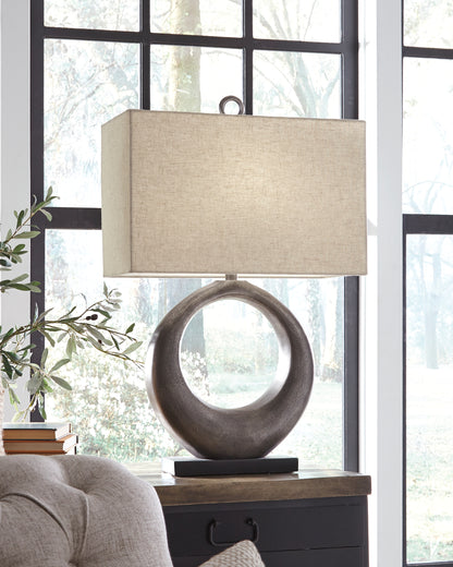 Ocala Furniture Outlet - Ashley Furniture - Saria Lighting - Table Lamp (Set of 2) / Antique Silver Finish - L207394X2