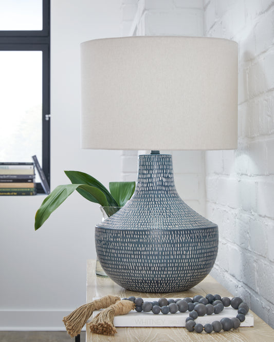 Ocala Furniture Outlet - Ashley Furniture - Schylarmont Lighting - 2-Piece Lamp Set / Antique Gray/White - L207474X2
