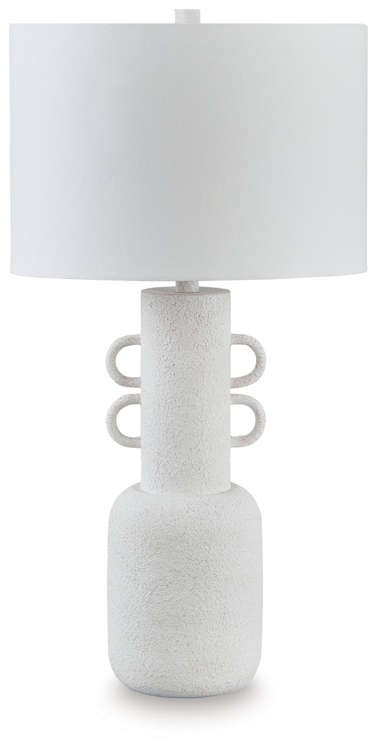 Ocala Furniture Outlet - Ashley Furniture - Perringhill Lighting - Metal Table Lamp (1/CN) / Distressed White - L207504
