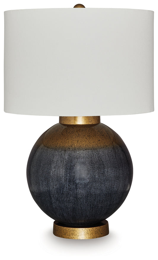 Ocala Furniture Outlet - Ashley Furniture - Adara Lighting - Metal Table Lamp (1/CN) / Blue/Gold Finish - L207564