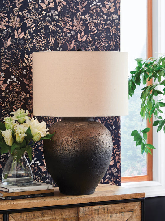 Ocala Furniture Outlet - Ashley Furniture - Newgerhard Lighting - Metal Table Lamp (1/CN) / Brown/Black - L207644